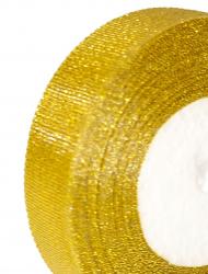 Лента золотая тканная блестящая с люрексом, ширина 25 мм., намотка 23 метра.